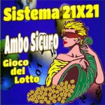 Estrazioni del lotto con il sistema 21X21 Ambo garantito pronostico sicuro. Il metodo e considerato sicuro per gli Ambi, a causa del suo schema matematico.